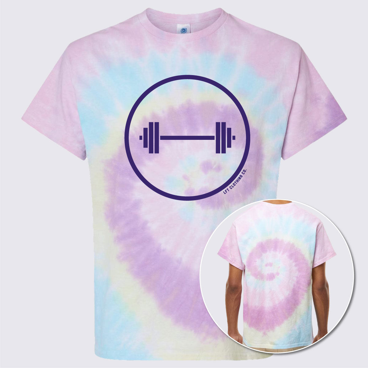Barbell Circle Multi-Color Tie-Dyed T-Shirt