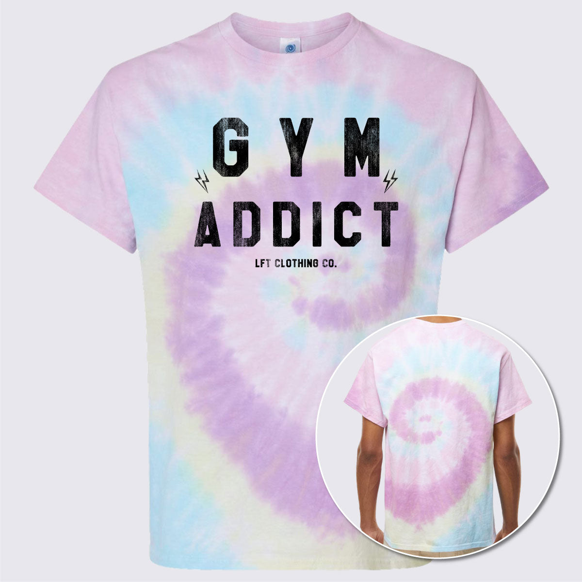 Gym Addict Multi-Color Tie-Dyed T-Shirt