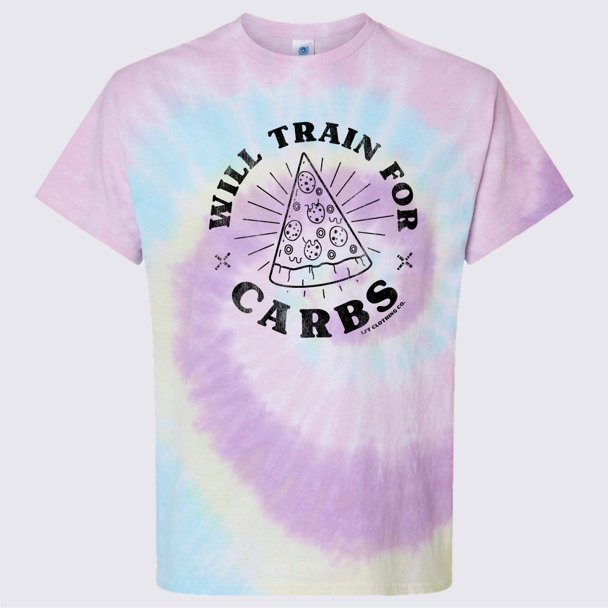 Will Train for Carbs Multi-Color Tie-Dyed T-Shirt