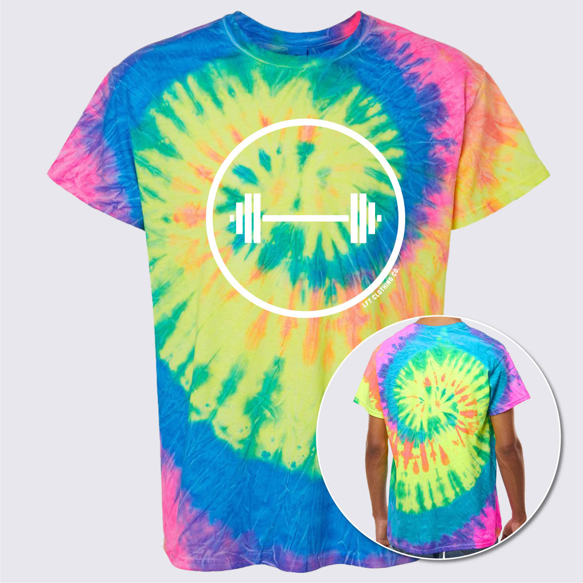 Barbell Circle Multi-Color Tie-Dyed T-Shirt