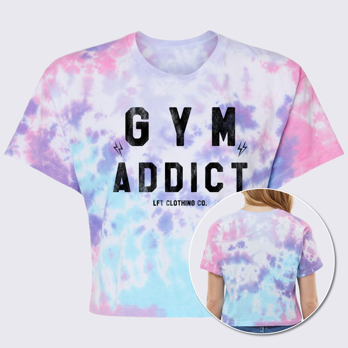 Gym Addict Women’s Tie-Dyed Crop T-Shirt