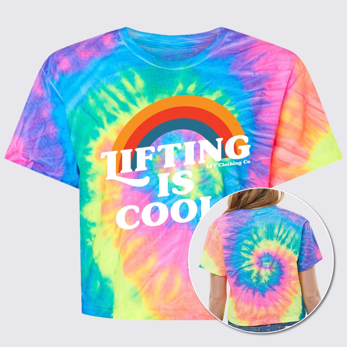 Lifting is Cool Women’s Tie-Dyed Crop T-Shirt