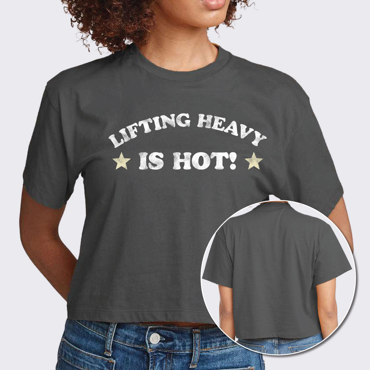 Lifting Heavy is Hot Women’s Ideal Crop Tee