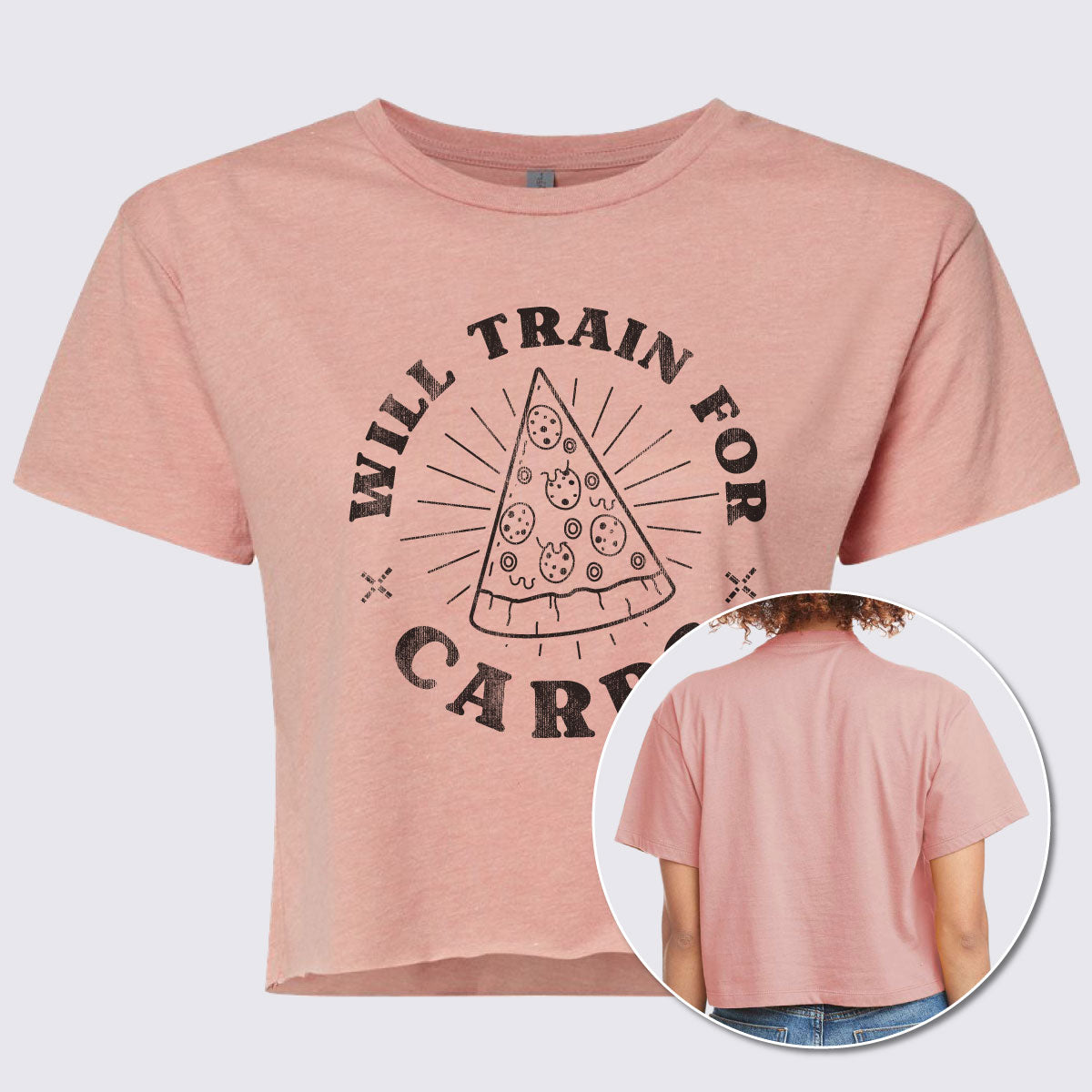 Will Train for Carbs Women’s Ideal Crop Tee