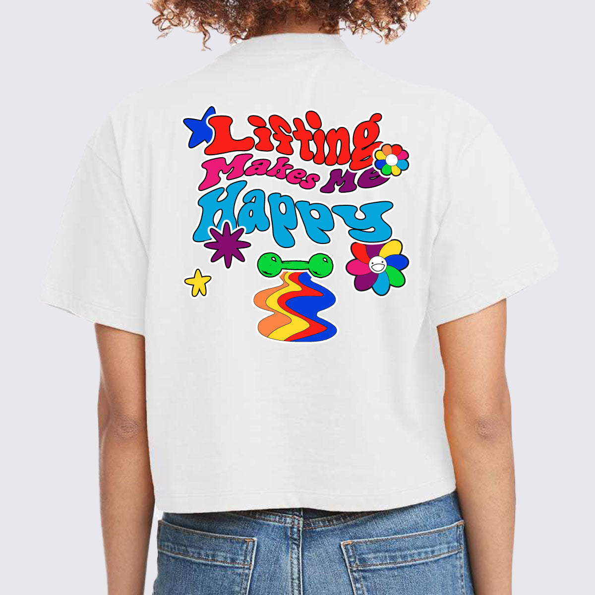 Lifting Makes Me Happy Women’s Ideal Crop Tee