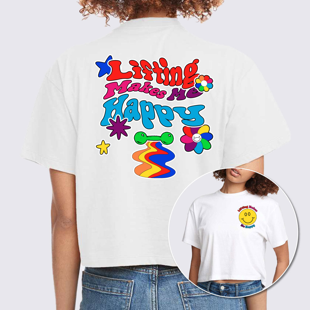 Lifting Makes Me Happy Women’s Ideal Crop Tee