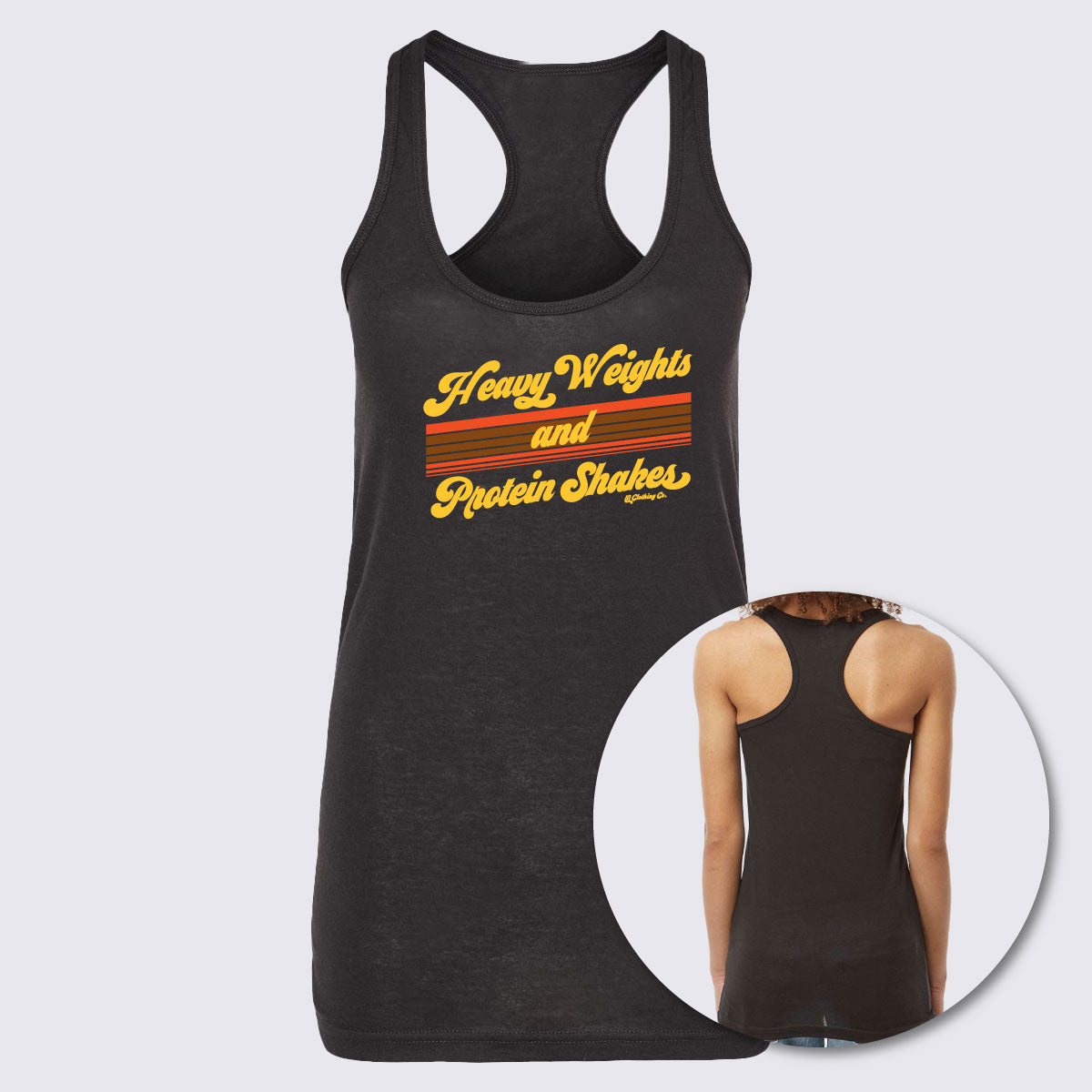 Heavy Weights &amp; Protein Shakes Women&#39;s Racerback Tank Top
