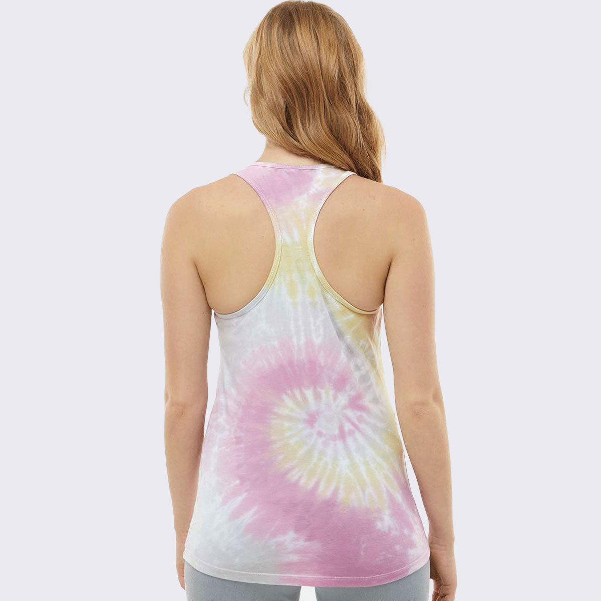 Barbell Circle Tie-Dyed Racerback Tank Top