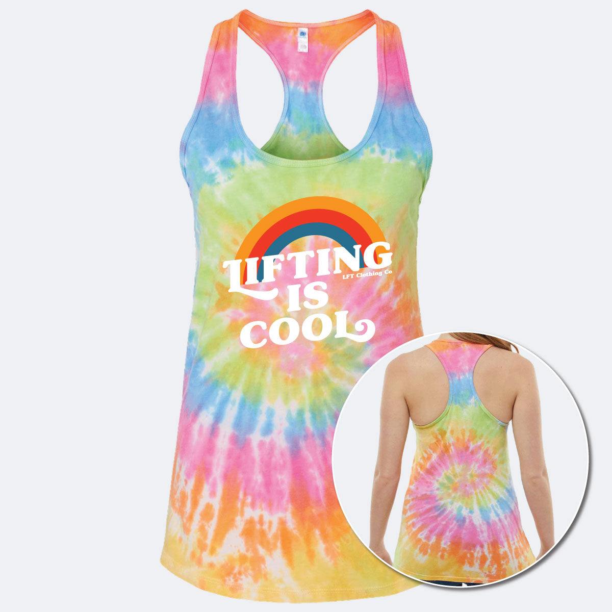 Lifting is Cool Tie-Dyed Racerback Tank Top
