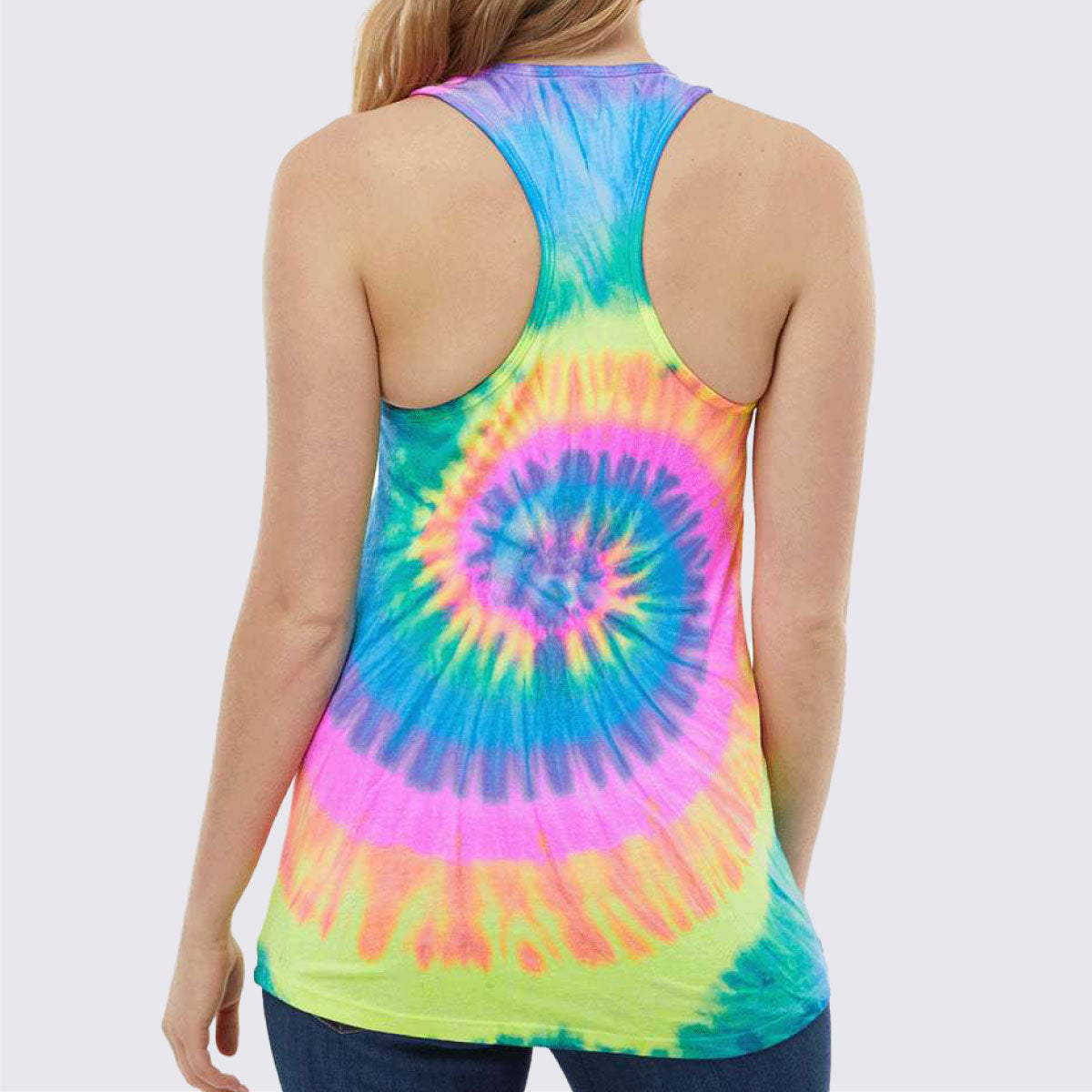 Heavily Caffeinated Tie-Dyed Racerback Tank Top