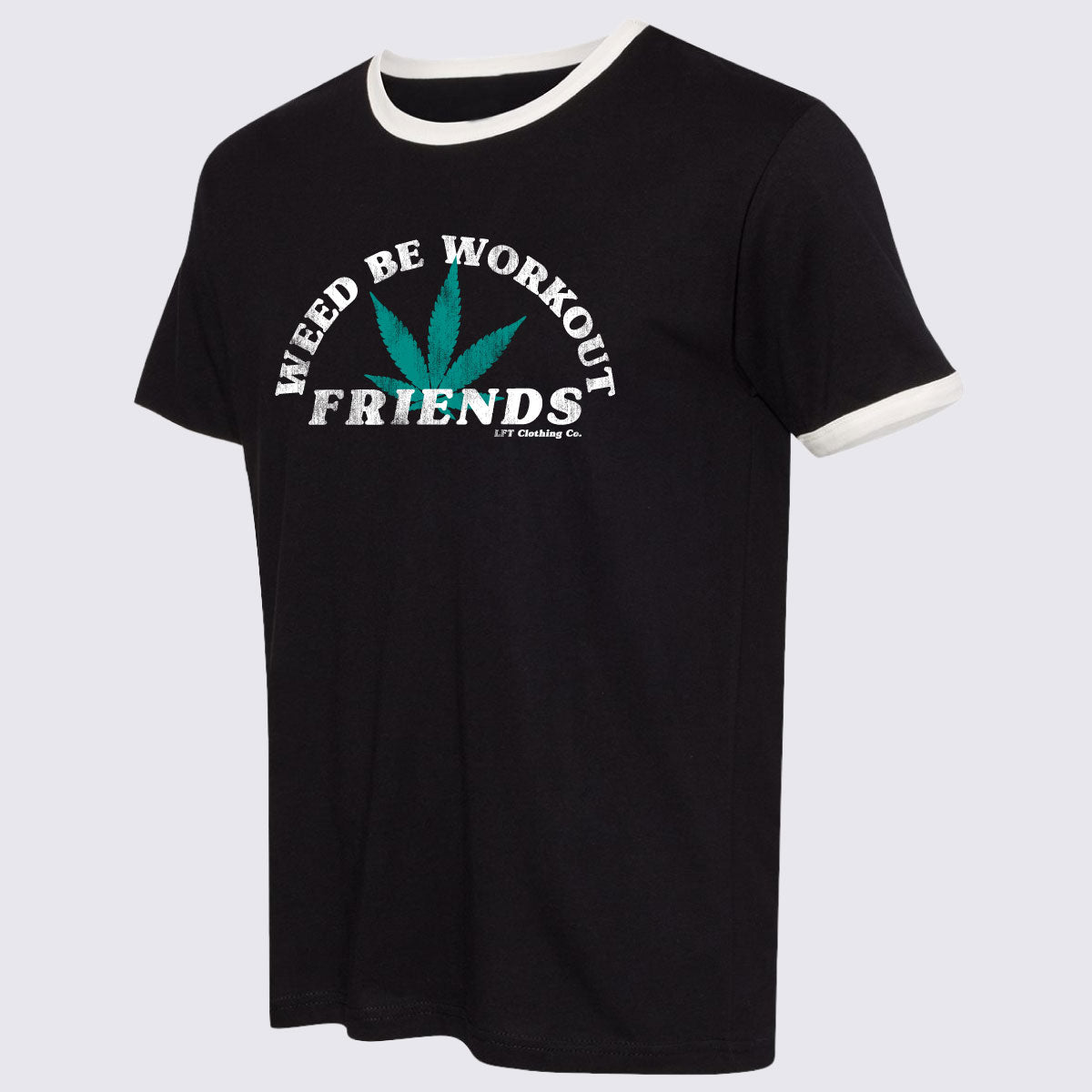 Weed Be Workout Friends Unisex Fine Jersey Ringer Tee