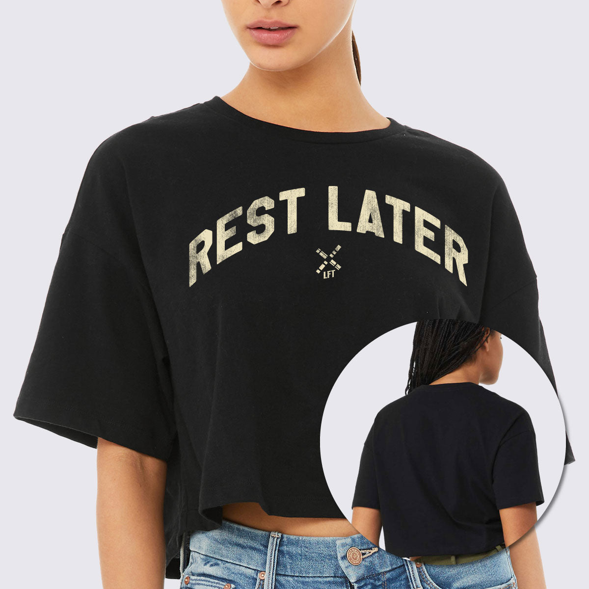 Rest Later Oversized Crop Tee