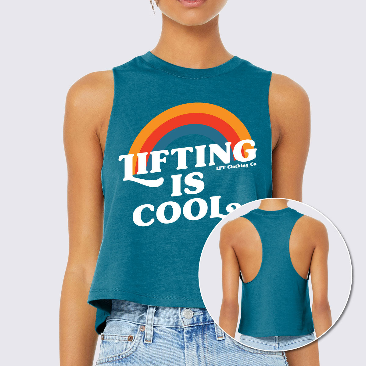 Lifting is Cool Racerback Crop Tank - The LFT Clothing Company