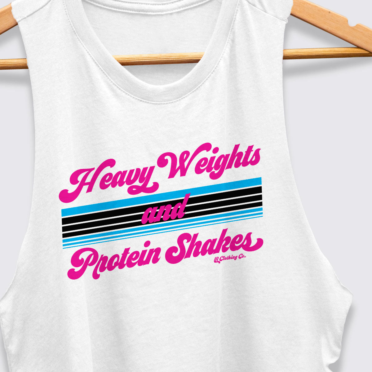Heavy Weights &amp; Protein Shakes Racerback Crop Tank