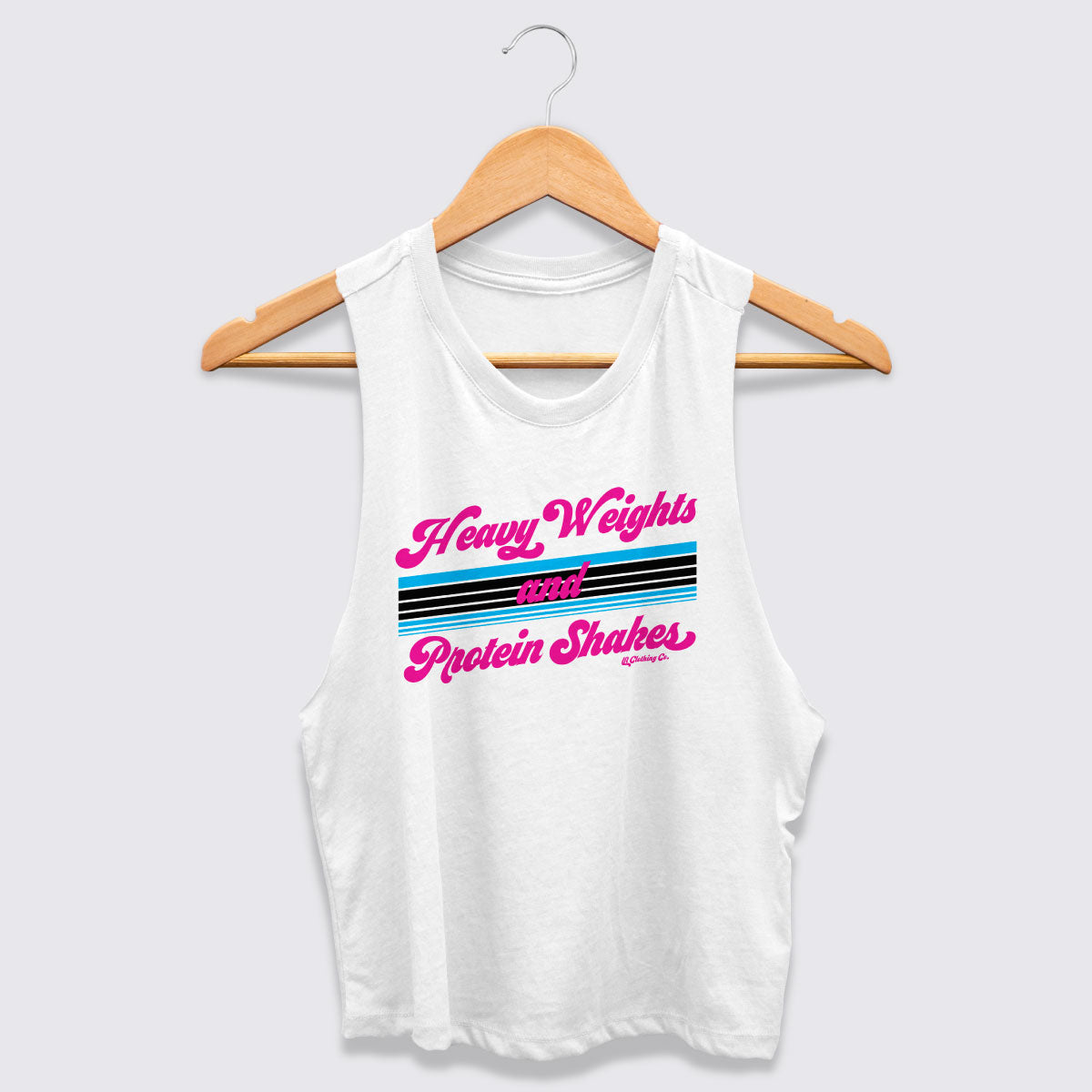 Heavy Weights &amp; Protein Shakes Racerback Crop Tank