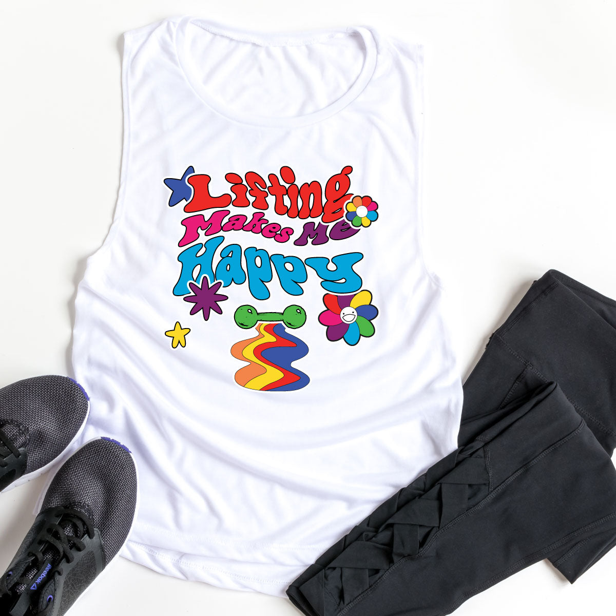 Lifting Makes Me Happy Women’s Fitted V.I.T.™ Festival Tank