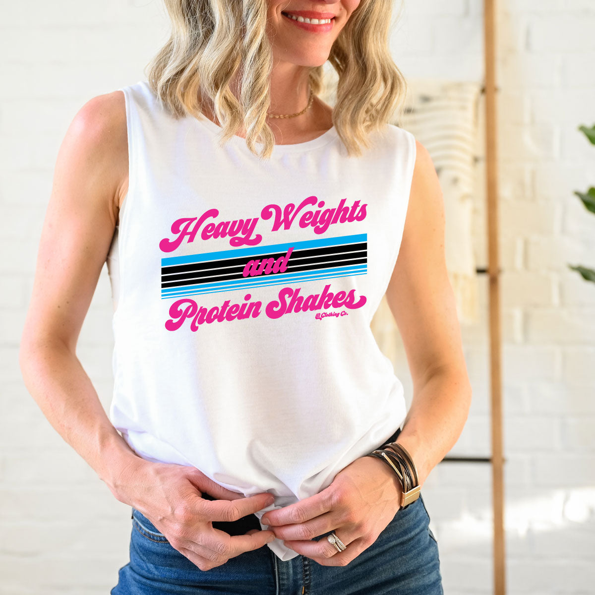 Heavy Weights &amp; Protein Shakes Women’s Fitted V.I.T.™ Festival Tank