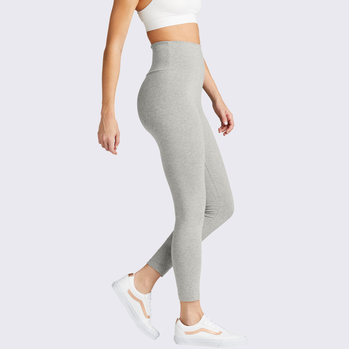 Forever 21 Women's Active High-Rise Flare Leggings in Heather Grey Large