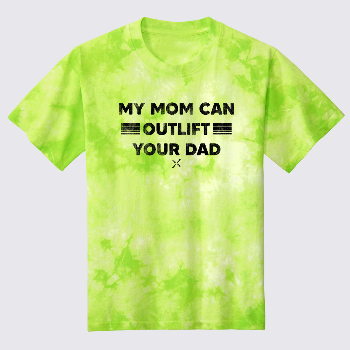 My Mom Can Outlift Your Dad Youth Crystal Tie-Dye Tee