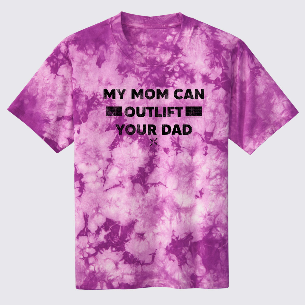 My Mom Can Outlift Your Dad Youth Crystal Tie-Dye Tee