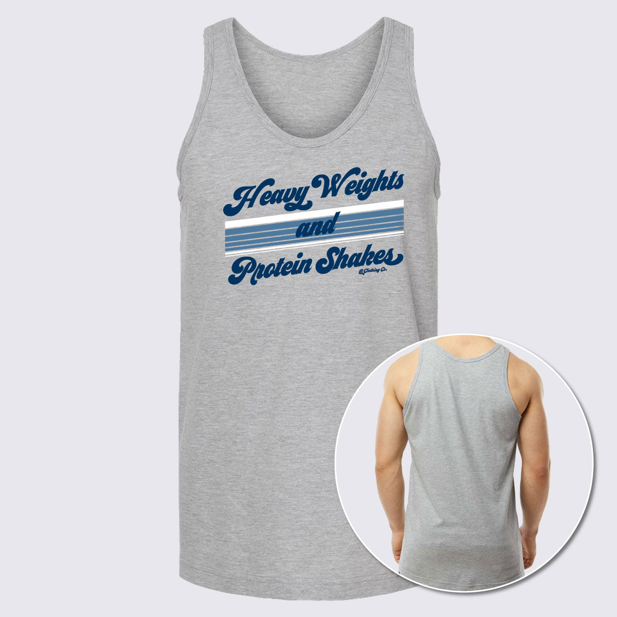 Heavy Weights &amp; Protein Shakes Unisex Fine Jersey Tank Top